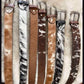 Handcrafted Cowhide Hair-On Leather Belt - Western Style