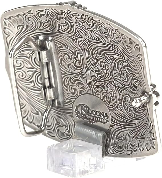 Aztec Floral Filigree Western Belt Buckle - Rectangle