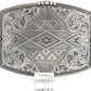 Aztec Floral Filigree Western Belt Buckle - Rectangle
