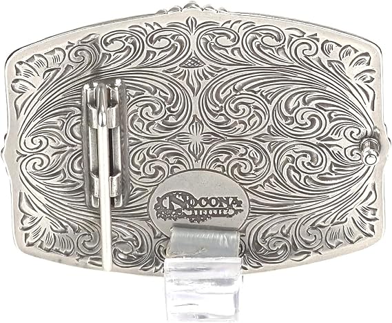 Aztec Floral Filigree Western Belt Buckle - Rectangle