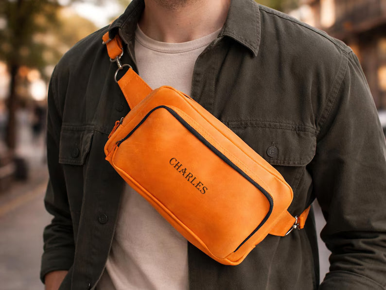 Personalized Leather Crossbody Bag – Custom Name