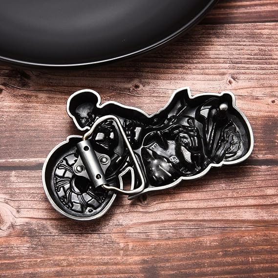 Skull Rider Motorcycle Belt Buckle - Biker Punk Style