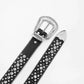 Black Croc-Style Rhinestone Belt | Studded Bling, Prong-Set Stones