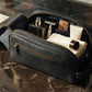 Black Full Grain Leather Toiletry Bag with YKK Zipper