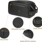 Black Full Grain Leather Toiletry Bag with YKK Zipper