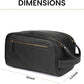 Black Full Grain Leather Toiletry Bag with YKK Zipper