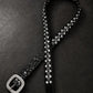 Black Glitter Grommet Rhinestone Belt - Y2K Statement Belt
