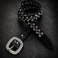 Black Glitter Grommet Rhinestone Belt - Y2K Statement Belt