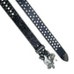 Black Pirate Skull Rhinestone Belt - Unisex Glitter Festival Style