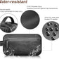 Black Water-Resistant Leather Toiletry Bag for Travel
