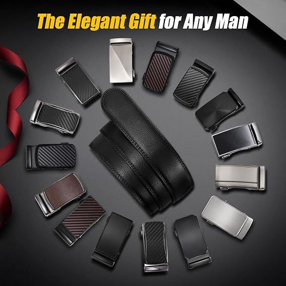 Black & Silver Ratchet Belt Buckle Replacement for Men