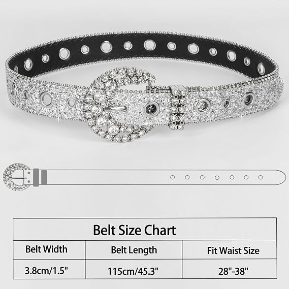 Bling Diamond Cowgirl Belt - Rhinestone Studded Style