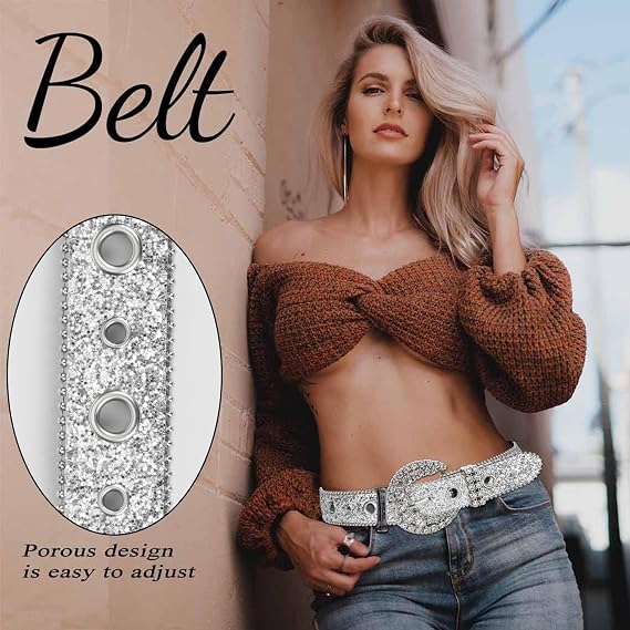 Bling Diamond Cowgirl Belt - Rhinestone Studded Style