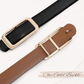 Women's Reversible Leather Belt – Square Metal Buckle