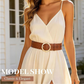 Women's Wide Braided Belt - Vintage Round Gold Buckle