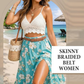 Women's Skinny Braided Belt - Antiqued Copper Buckle