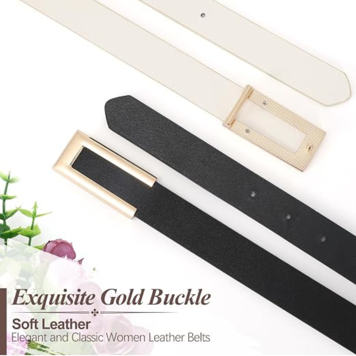 Women's Skinny Leather Belt 3-Pack – Alloy Buckle