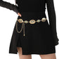 Hollow Boho Floral Concho Chain Belt - Western Waist Belt