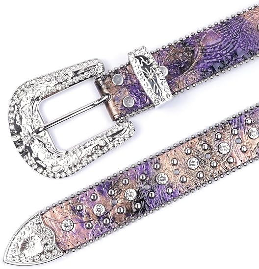 Multicolor Rhinestone Cross Western Belt - Bling Buckle