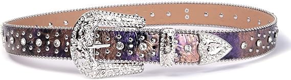 Multicolor Rhinestone Cross Western Belt - Bling Buckle
