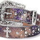 Multicolor Rhinestone Cross Western Belt - Bling Buckle