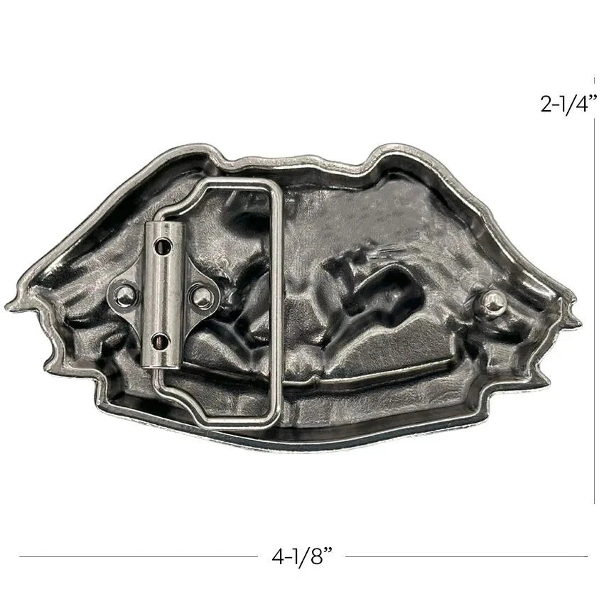 Born to Ride Eagle Pistons Biker Belt Buckle - Gold Tone Finish