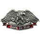 Born to Ride Eagle Pistons Biker Belt Buckle - Gold Tone Finish
