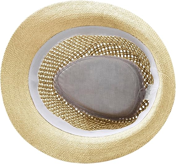 Breathable Straw Panama Fedora - Mesh Crown Sun Hat