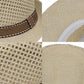 Breathable Straw Panama Fedora - Mesh Crown Sun Hat