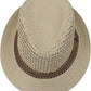 Breathable Straw Panama Fedora - Mesh Crown Sun Hat
