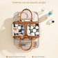 Brown Leather Travel Toiletry Bag with 17 Pockets & Dry/Wet Separation