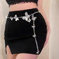 Butterfly Charm Concho Chain Belt - Delicate Gold Style