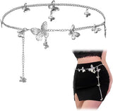 Butterfly Charm Concho Chain Belt - Delicate Gold Style