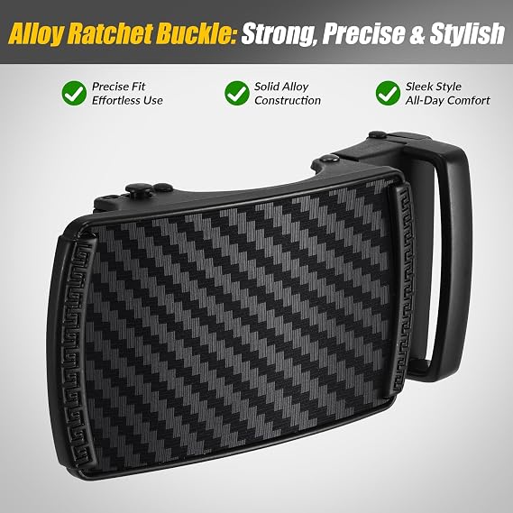 Carbon Fiber Textured Ratchet Belt Buckle