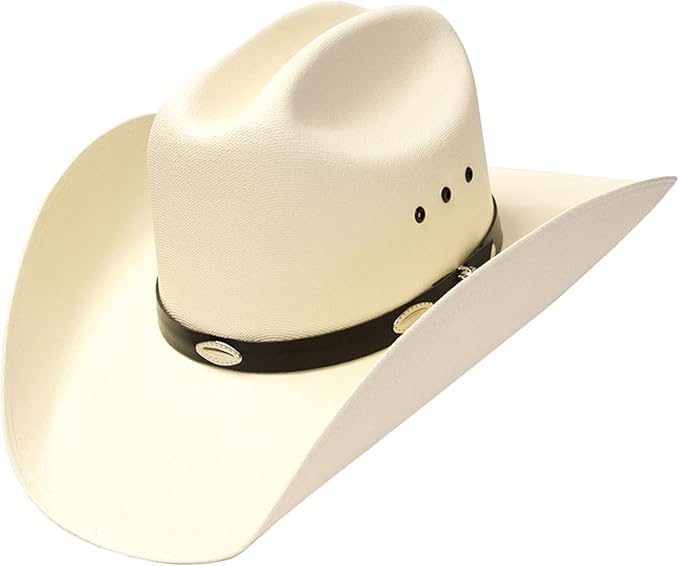 Straw Cattleman Cowboy Hat - Silver Concho Detail
