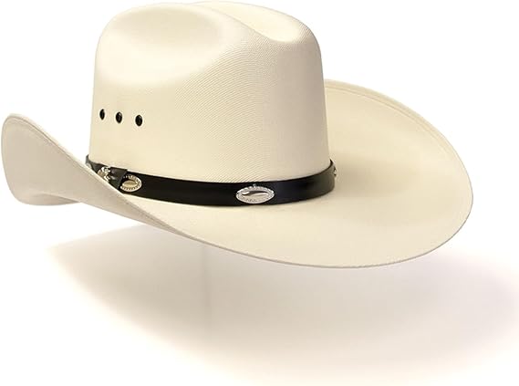 Straw Cattleman Cowboy Hat - Silver Concho Detail