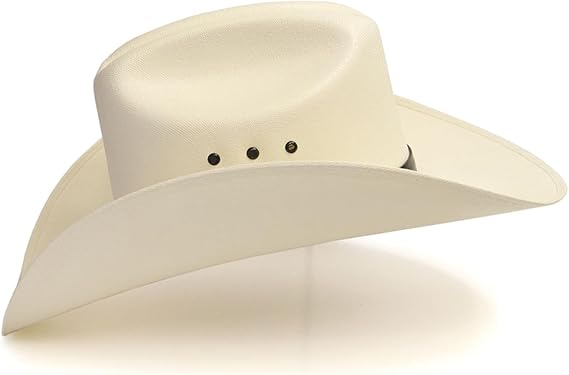 Straw Cattleman Cowboy Hat - Silver Concho Detail