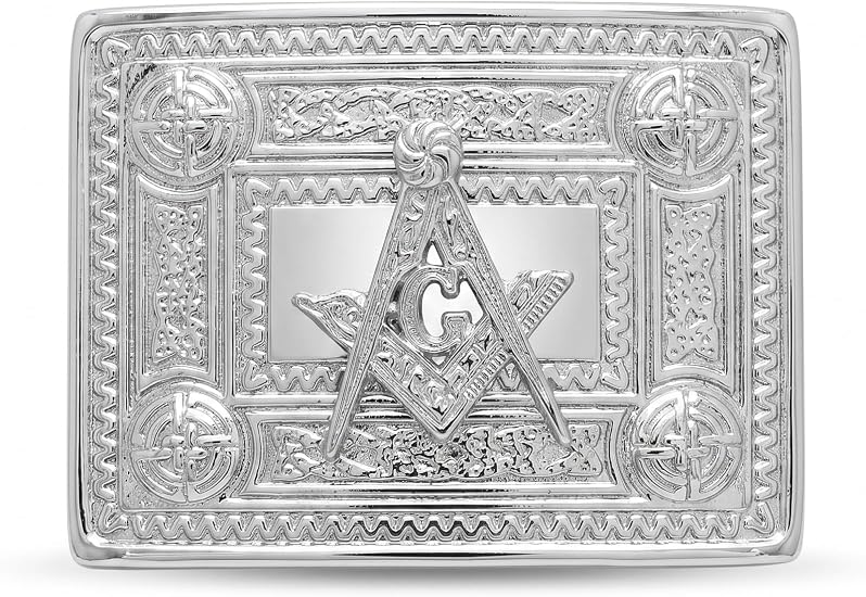 Celtic Knotwork Fraternal Kilt Belt Buckle Chrome Finish