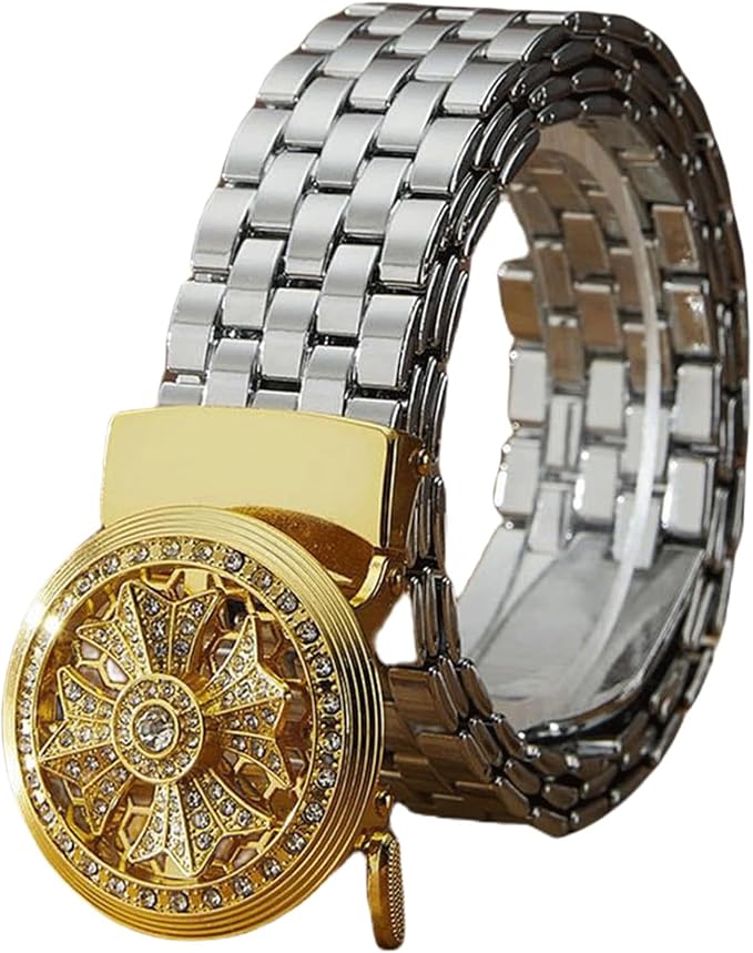 Classic Stainless Steel Ratchet Belt - Adjustable Dress Belt