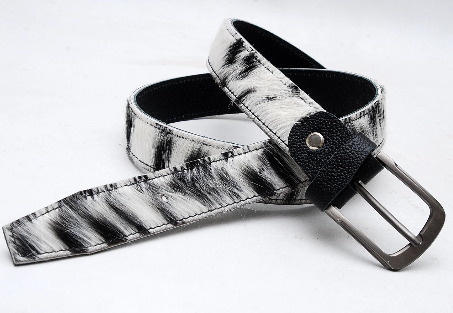 Cowhide Hair-On Leather Belt for Men & Women - Real Leather