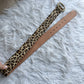Leopard Print Hair-On Hide Belt - Round Brass Buckle