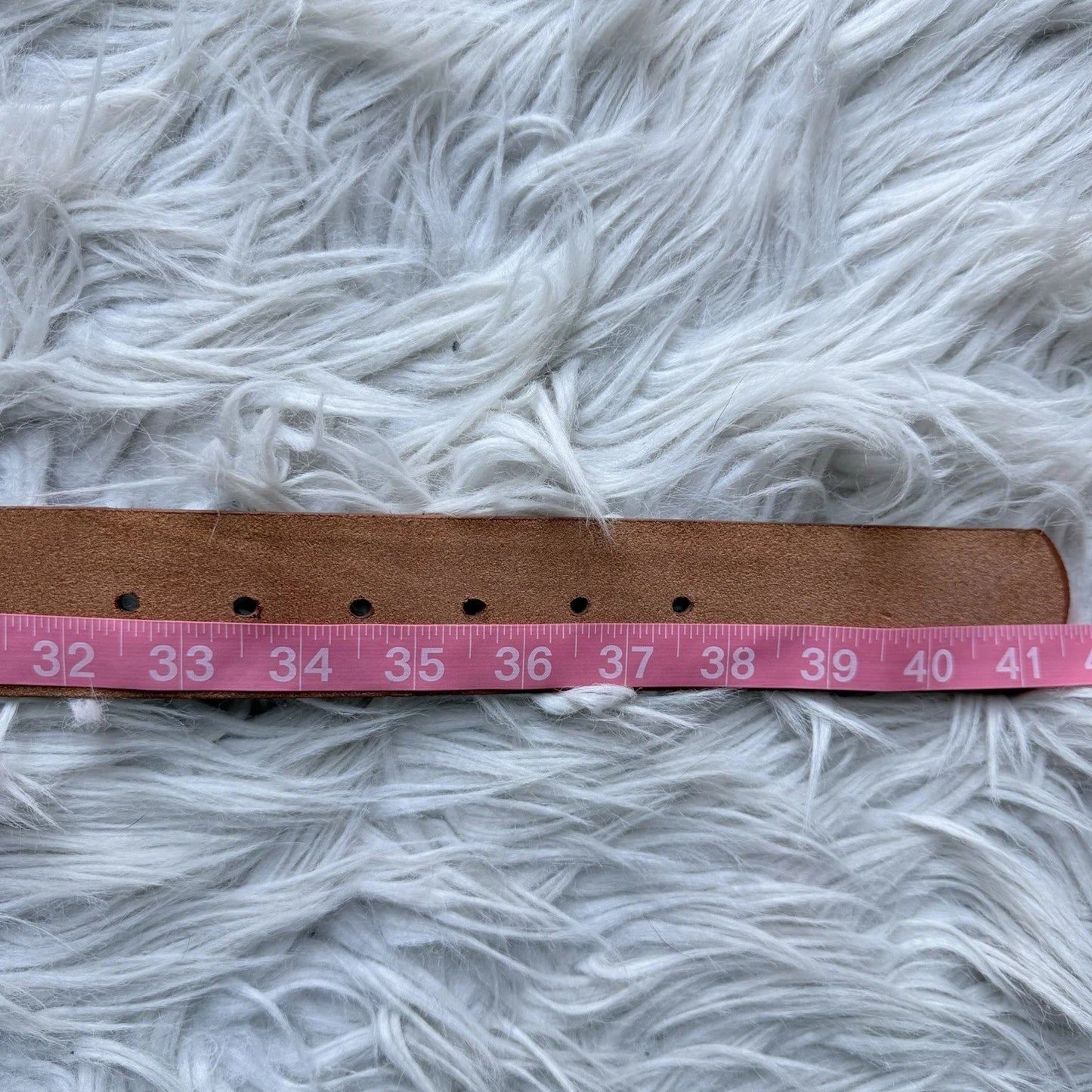 Leopard Print Hair-On Hide Belt - Round Brass Buckle