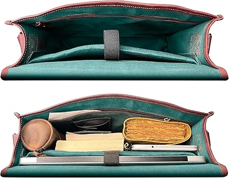 Vintage Leather Crossbody Laptop Satchel – 14" Compact