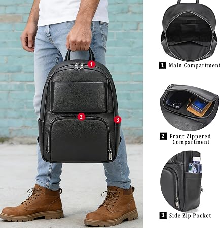 Convertible Leather Commuter Backpack – 15.6