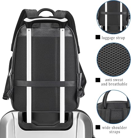 Convertible Leather Commuter Backpack – 15.6