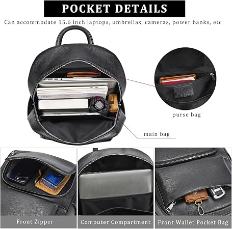 Convertible Leather Commuter Backpack – 15.6