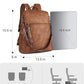 Convertible Leather Laptop Backpack for Women - 15.6