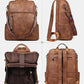 Convertible Leather Laptop Backpack for Women - 15.6