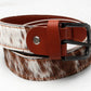 Cowhide Hair-On Leather Belt - Trouser Fit, Extra Sizes