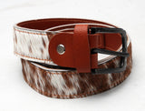 Cowhide Hair-On Leather Belt - Trouser Fit, Extra Sizes